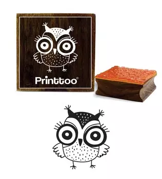 Printtoo Scrap-booking Diary Card Pattern Square Wooden Rubber Stamp Block-2 x 2 2 x 2 Inches коричневый