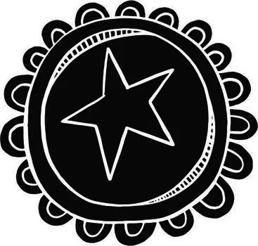 Printtoo Scrap-booking Doodle Star In Circle Design Round Wooden Rubber Stamp-2 2 Inch коричневый