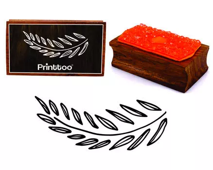 Printtoo Scrap-Booking Leaf Vine Design Прямоугольная деревянная резиновая печать 2.5 x 0.634 Inches коричневый