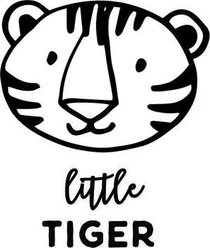 Printtoo Scrap-booking Little Tiger Text & Face Design Square Wooden Rubber Stamp-2 x 2 2 x 2 Inches коричневый