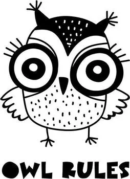 Printtoo Scrap-booking Owl Rules Text & Baby Owl Pattern Square Wooden Rubber Stamp-2 x 2 2 x 2 Inches коричневый