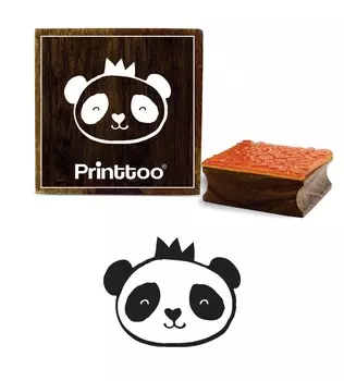 Printtoo Scrap-booking Panda Bear Face Design Square Wooden Rubber Stamp Diary Card-3 x 3 2 x 2 Inches коричневый