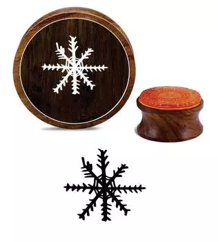 Printtoo Scrap-Booking Snow Flower Design Round Wooden Rubber Stamp Block-2 2 Inch Diameter коричневый