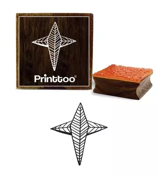 Printtoo Scrap-Booking Star Cross Design Square Craft Wooden Rubber Stamp Block-2 x 2 2 x 2 Inches коричневый