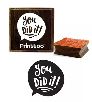 Printtoo Scrap-booking U Did It Word Design Square Wooden Rubber Stamp Diary Card-2 x 2 2 x 2 Inches коричневый
