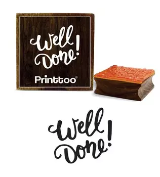 Printtoo Scrap-booking Well Done Text Design Square Brown Wooden Rubber Stamp-2 x 2 2 x 2 Inches коричневый