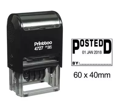 Printtoo Self Inking Dater Stamp с опубликованным текстом Канцелярские товары Date Rubber 60 mm x 40 mm.(Approx) чёрный