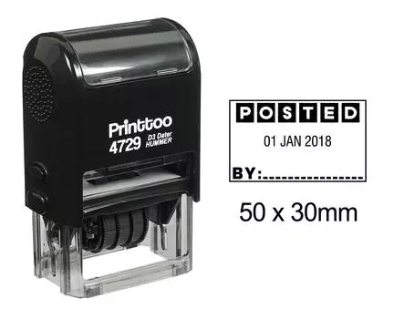 Printtoo Self Inking Dater Stamp с размещенным текстом и знаком Space Office Канцелярские товары Резина 50 mm x 30 mm.(Approx) чёрный