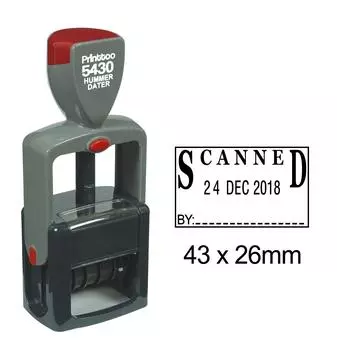Printtoo Self Inking Heavy Duty Dater Stamp с отсканированным текстом и знаком с датой в резине 43 mm x 26 mm.(Approx) чёрный