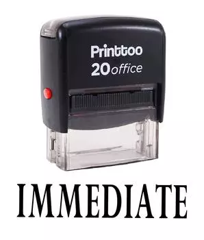 Printtoo Self Inking IMMEDIATE Rubber Stamp Office Stationary Custom 14 mm x 38 mm (Approx) красный