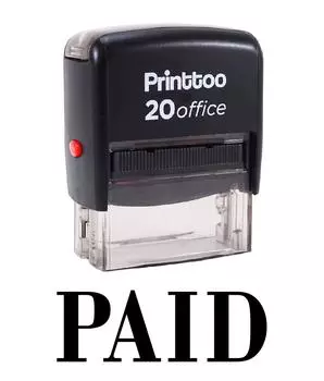 Printtoo Self Inking PAID Rubber Stamp Office Stationary Custom Stamp-Black 14 mm x 38 mm (Approx) чёрный