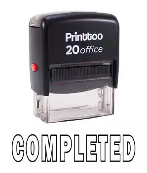 Printtoo Self Inking Rubber Stamp COMPLETED Office Stationary Custom 14 mm x 38 mm (Approx) чёрный