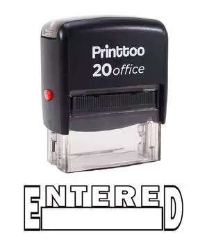 Printtoo Self Inking Rubber Stamp ENTERED Office Stationary Custom 14 mm x 38 mm (Approx) чёрный