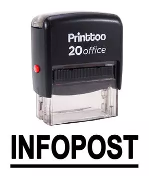 Printtoo Self Inking Rubber Stamp INFOPOST Office Канцелярские товары на заказ 14 mm x 38 mm (Approx) чёрный
