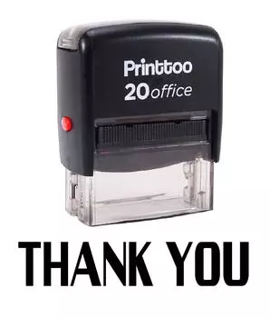 Printtoo Self Inking Rubber Stamp Office Канцелярские товары СПАСИБО Пользовательские 14 mm x 38 mm (Approx) чёрный