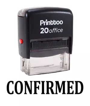 Printtoo Self Inking Rubber Stamp Office Канцелярские товары ПОДТВЕРЖДЕНО на заказ 14 mm x 38 mm (Approx) чёрный
