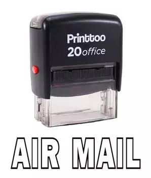 Printtoo Self Inking Rubber Stamp Office Стационарный AIR MAIL Custom 14 mm x 38 mm (Approx) чёрный