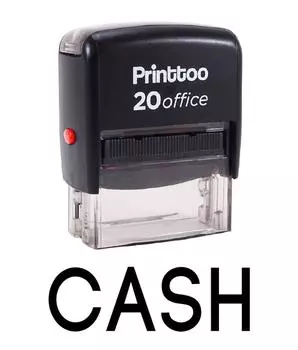 Printtoo Self Inking Rubber Stamp Office Stationary CASH Custom Stamp-Black 14 mm x 38 mm (Approx) чёрный