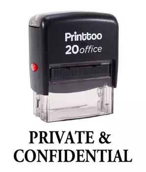 Printtoo Self Inking Rubber Stamp Office Stationary ЧАСТНОЕ И КОНФИДЕНЦИАЛЬНОЕ Пользовательское соглашение 14 mm x 38 mm (Approx) красный
