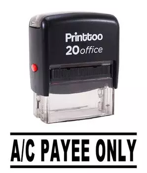 Printtoo Self Inking Rubber Stamp Office Stationary A C PAYEE ONLY Custom 14 mm x 38 mm (Approx) красный