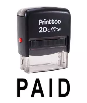 Printtoo Self Inking Rubber Stamp Office Stationary PAID Custom Stamp-Black 14 mm x 38 mm (Approx) чёрный