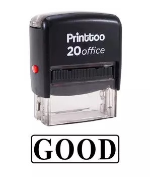 Printtoo Self Inking Rubber Stamp Office Stationary GOOD Custom Stamp-Black 14 mm x 38 mm (Approx) красный