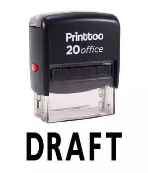 Printtoo Self Inking Rubber Stamp Office Stationary DRAFT Custom Stamp-Black 14 mm x 38 mm (Approx) красный
