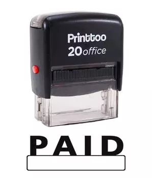 Printtoo Self Inking Rubber Stamp PAID Office Stationary Custom Stamp-Black 14 mm x 38 mm (Approx) чёрный