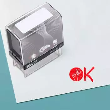 Printtoo Self Inking Rubber Stamp - Pre-Inked Office Stamp - Stationary Stamp - Stamp Stamp - Business Stamp 14 mm x 38 m синий