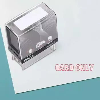 Printtoo Self Inking Rubber Stamp - Предварительно окрашенный офисный штамп - Стационарный штамп - COLOP P20 Mini Stamper - Деловой штамп - Красные чернила 14 mm x 38 m красный