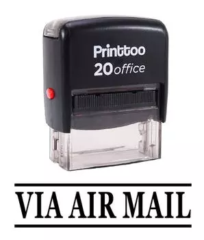Printtoo Self Inking Rubber Stamp VIA AIR MAIL Office Stationary Custom 14 mm x 38 mm (Approx) красный