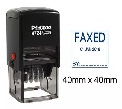 Printtoo Self Inking с отправленным по факсу текстом Dater Stamp Office Канцелярские товары Date Rubber Approx 10 mm - 12 mm синий