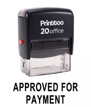 Printtoo Self Inking УТВЕРЖДЕНО ДЛЯ ОПЛАТЫ Резиновая печать Офисная стационарная пользовательская печать - 14 mm x 38 mm (Approx) чёрный