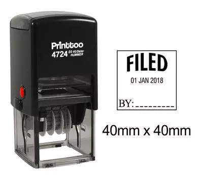 Printtoo Self Inking With Filed By Text Dater Stamp Office Канцелярские товары Date Rubber 40 mm x 40 mm.(Approx) чёрный