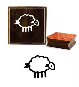 Printtoo Sheep Design Scrap-Booking Деревянный резиновый штамп Ремесленный блок-дневник-2 x 2 2 x 2 Inches коричневый