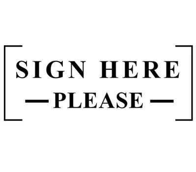 Printtoo Sign Here Please Self Ink Rubber Stamp Pre-Inked Office Stamp — канцелярские товары для домашнего офиса, 47 x 20 мм чёрный