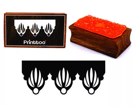 Printtoo Силуэты Кружева Богато Граница Прямоугольный Деревянный Блок Штампов 2.5 x 0.634 Inches коричневый