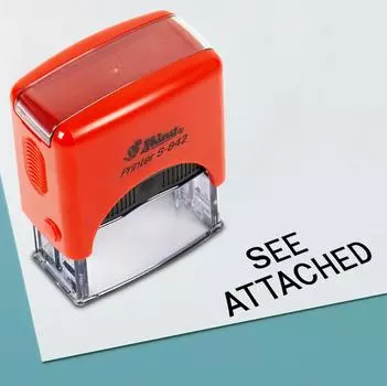 Printtoo См. прикрепленный самоклеящийся резиновый штамп, чернильный офисный штамп, канцелярские товары для домашнего офиса, 38 x 14 мм, 38 x 14 mm красный