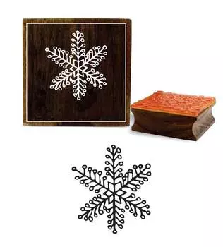 Printtoo Snowflake Design Diary Card Square Wooden Rubber Stamp Brown Block-2 x 2 2 x 2 Inches коричневый