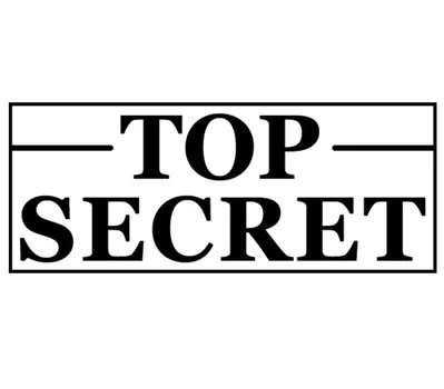 Printtoo Совершенно секретный самоклеящийся резиновый штамп Предварительно окрашенный офисный штамп - канцелярские товары для домашнего офиса, 47 x 20 мм чёрный