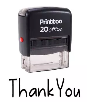 Printtoo СПАСИБО Самостоятельно красящий резиновый штамп Офисный канцелярский заказ 14 mm x 38 mm (Approx) красный