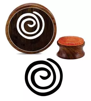 Printtoo Spiral Design Round Brown Craft Block Diary Card Wooden Rubber Stamp-2 2 Inch Diameter коричневый
