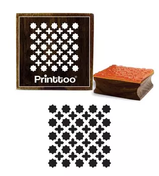 Printtoo Square Geometric Pattern Scarp-booking Stamp Деревянные резиновые штампы-2 x 2 2 x 2 Inches коричневый