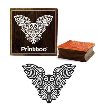 Printtoo Square Pattern Pattern Деревянный резиновый штамп Скрап-букинг Ремесленные штампы-2 x 2 2 x 2 Inches коричневый