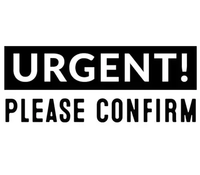 Printtoo Срочно Пожалуйста, подтвердите Самостоятельный резиновый штамп Предварительно окрашенный офисный штамп - канцелярские товары для домашнего офиса, 47 x 20 мм чёрный