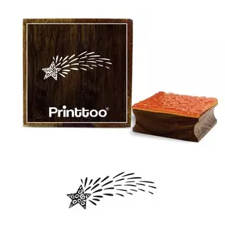Printtoo Star Pattern Деревянный резиновый штамп Квадратный блок дневниковых карточек Scrap-Booking-2 x 2 2 x 2 Inches коричневый