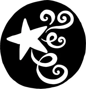 Printtoo Star & Swirls Pattern Round Wooden Rubber Stamp Scrap-booking Block-2 2 Inch коричневый