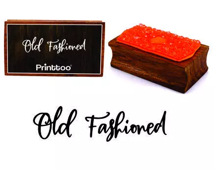 Printtoo Старомодный текстовый прямоугольный деревянный резиновый блок 2.5 x 0.634 Inches коричневый