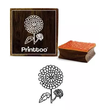 Printtoo Sun Flower Pattern Square Rubber Stamp Scrap-booking Wooden Stamps-2 x 2 2 x 2 Inches коричневый