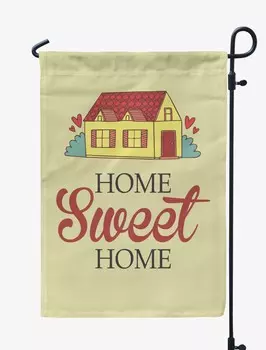 Printtoo Tan Home Sweet Home Garden Летний кемпинг Флаги для отдыхающих Двусторонний флаг Открытый декор Знак 12.5 x 18 Inches дубильная кора